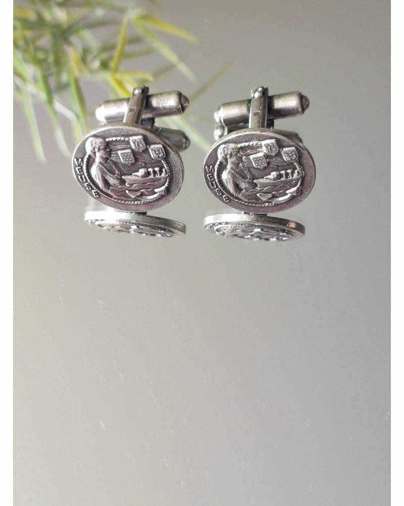 Boutons De Manchette Faits Main - Motif Crapaud Tabouret Champignon - Accessoire Original Pour Homme - Neuf